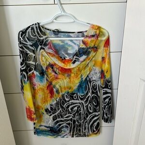 2 Pc. Layered in Multi colors of Black , yellow, orange, Blue and Red